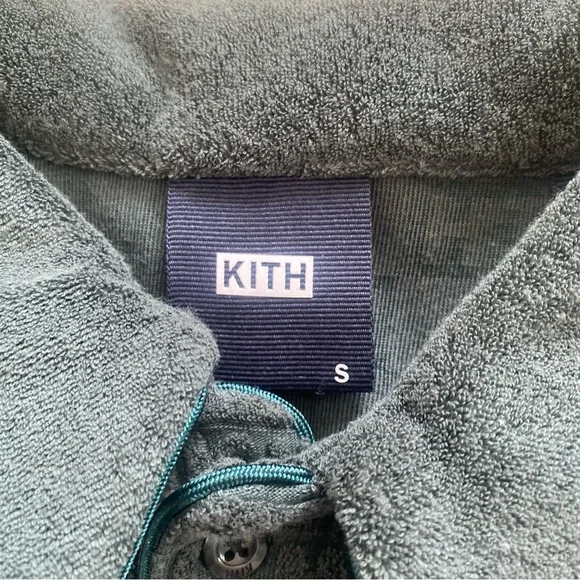 Kith Velour Terry Logo Polo Shirt Retro Streetwear Summer - Picture 7 of 9
